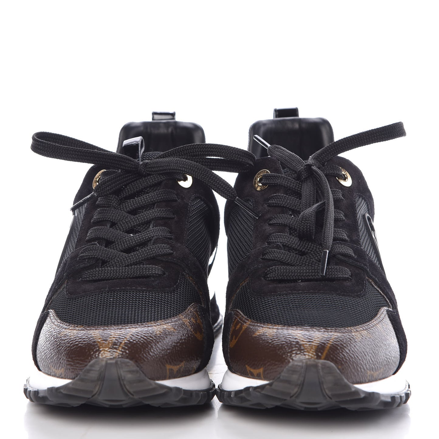 Suede Monogram Run Away Sneakers 38.5 Black