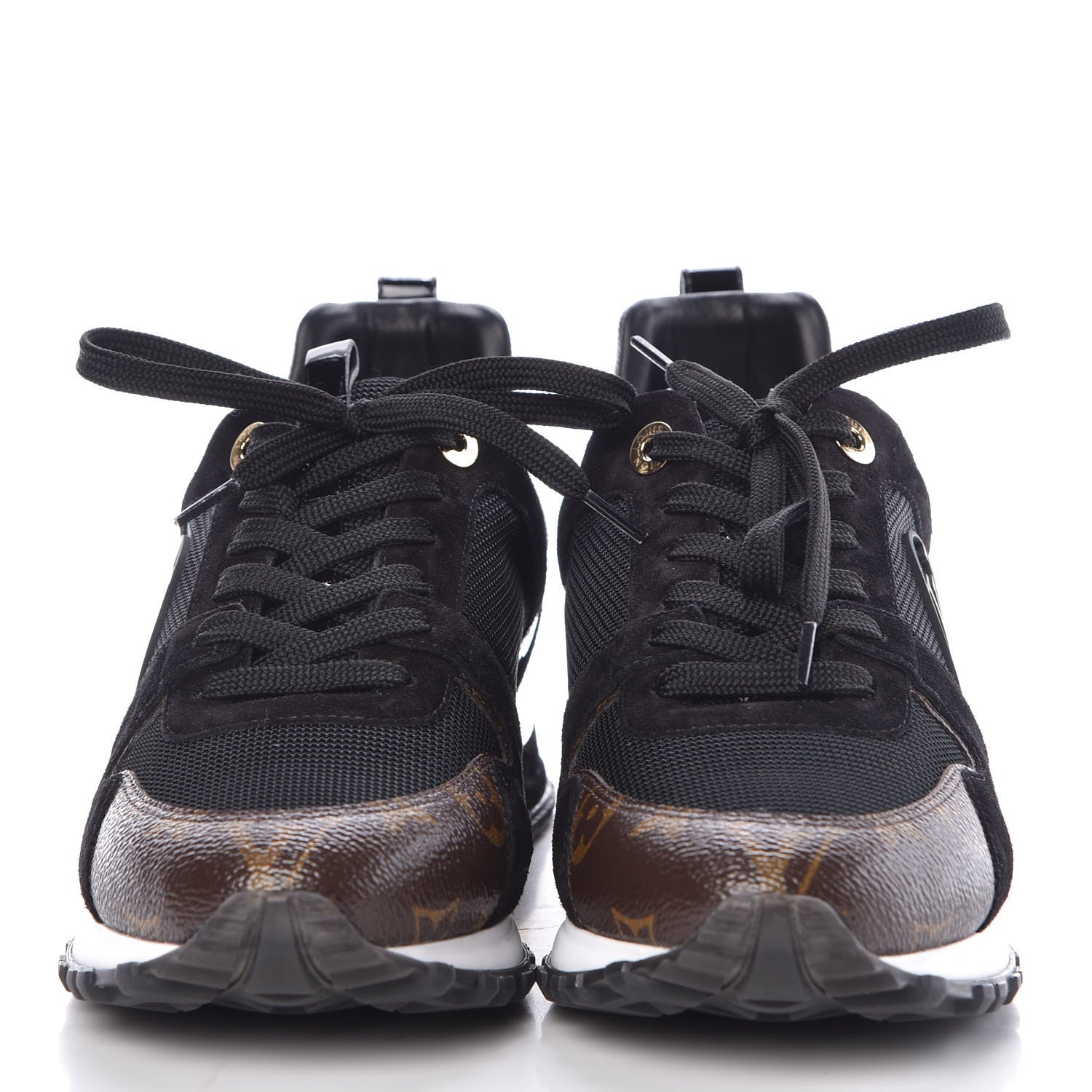 Louis Vuitton Suede Monogram Run Away Sneakers 38.5 Black 2 of 7