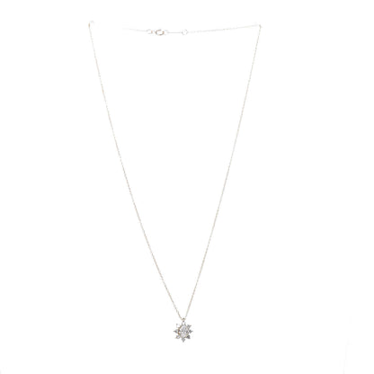 Tiffany 18K Yellow Gold Diamond Flower Cluster Pendant Necklace 3 of 6
