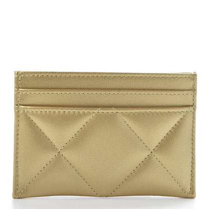Chanel Metallic Goatskin Quilted Chanel 19 Card Holder Gold 2 of 10