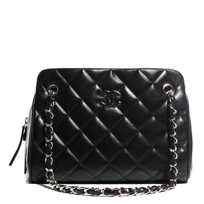 Chanel Lambskin Quilted Shopping Tote Black 1 of 8