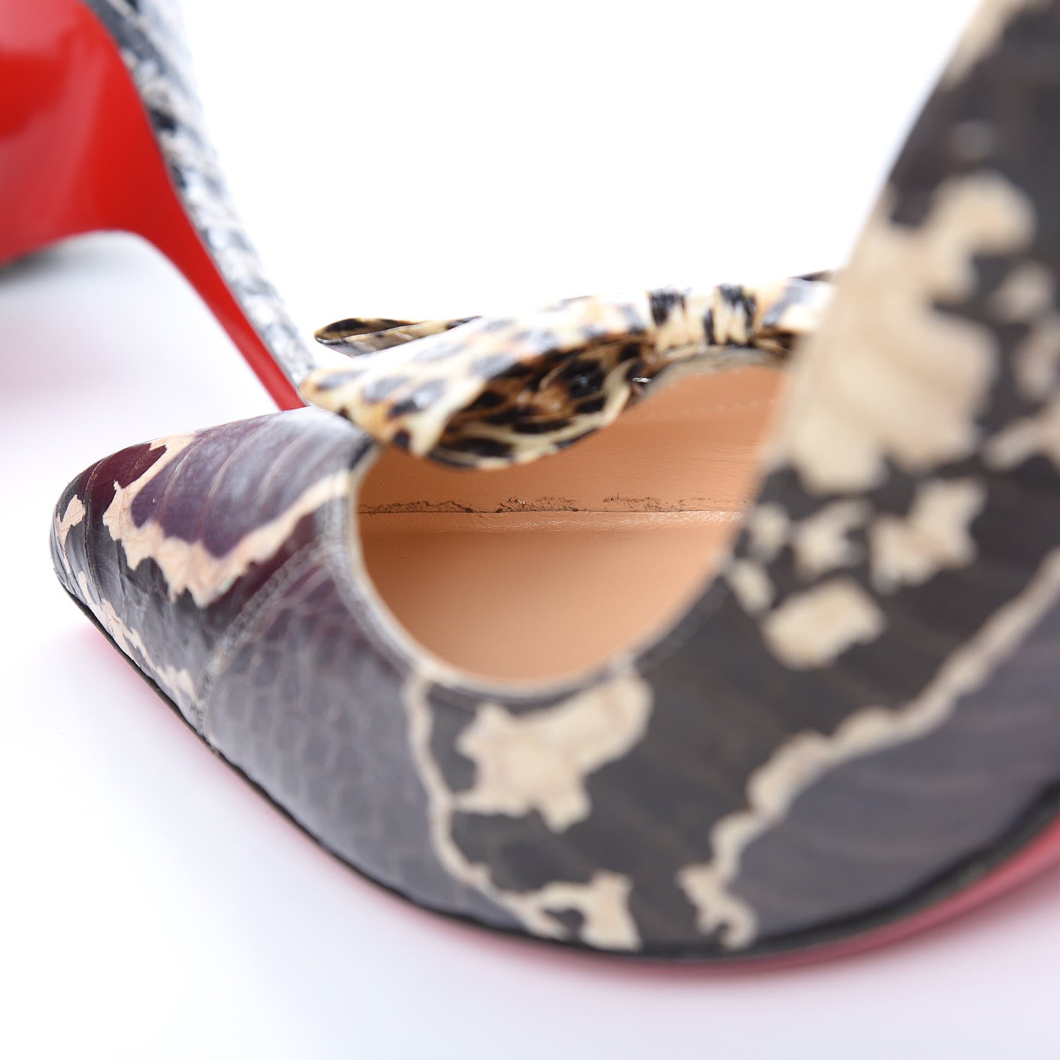 Christian Louboutin Ayers Watersnake Madame Menodo 100 Pumps 41.5 Black Gold 8 of 8