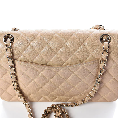 Chanel Iridescent Caviar Quilted Medium Double Flap Beige 9 of 12