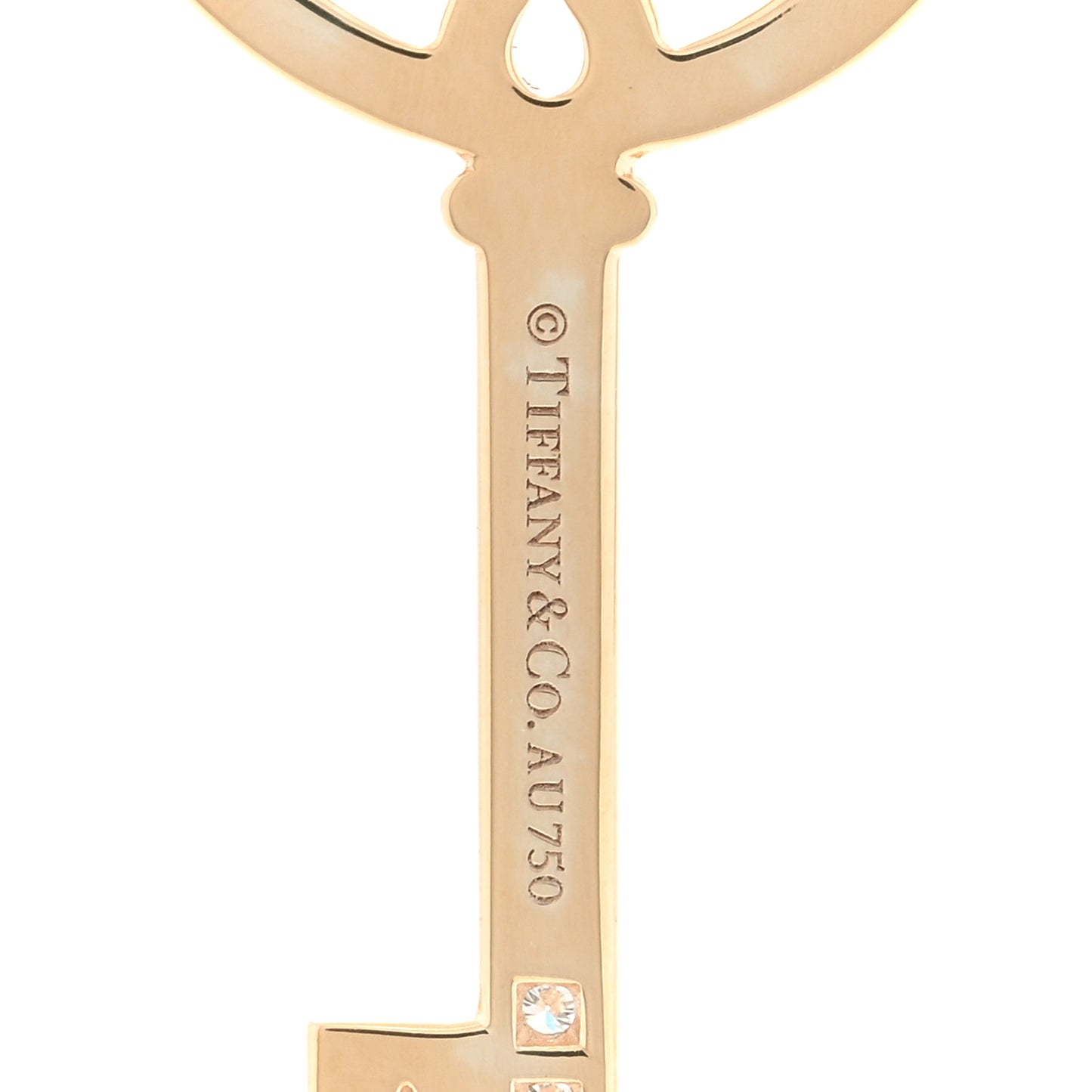 18K Rose Gold Diamond Victoria Round Key Pendant