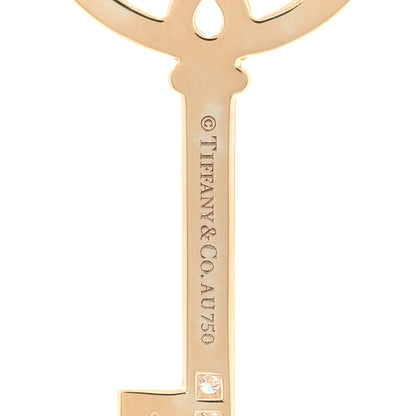 Tiffany 18K Rose Gold Diamond Victoria Round Key Pendant 3 of 3