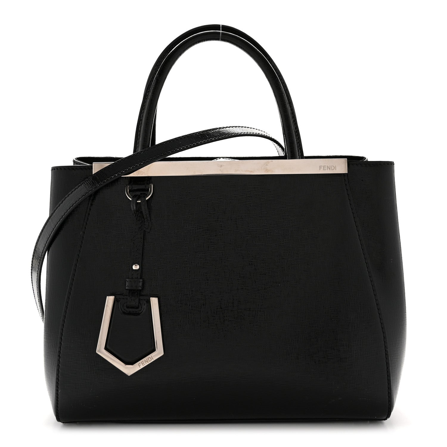 Fendi Patent Vitello Elite Petite 2Jours Tote Black 1 of 12