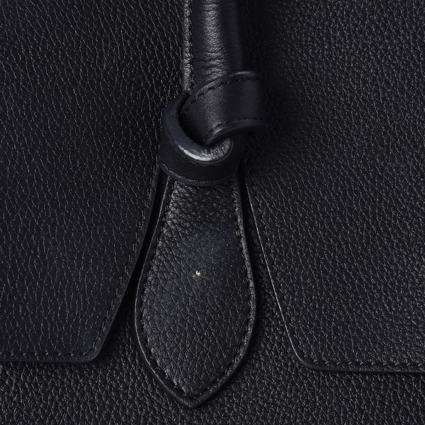 Crisped Calfskin Small Tie Knot Tote Black
