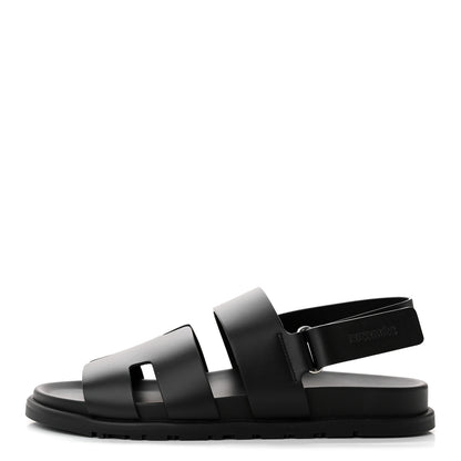 Hermes Calfskin Mens Genius Sandals 41.5 Black 1 of 11