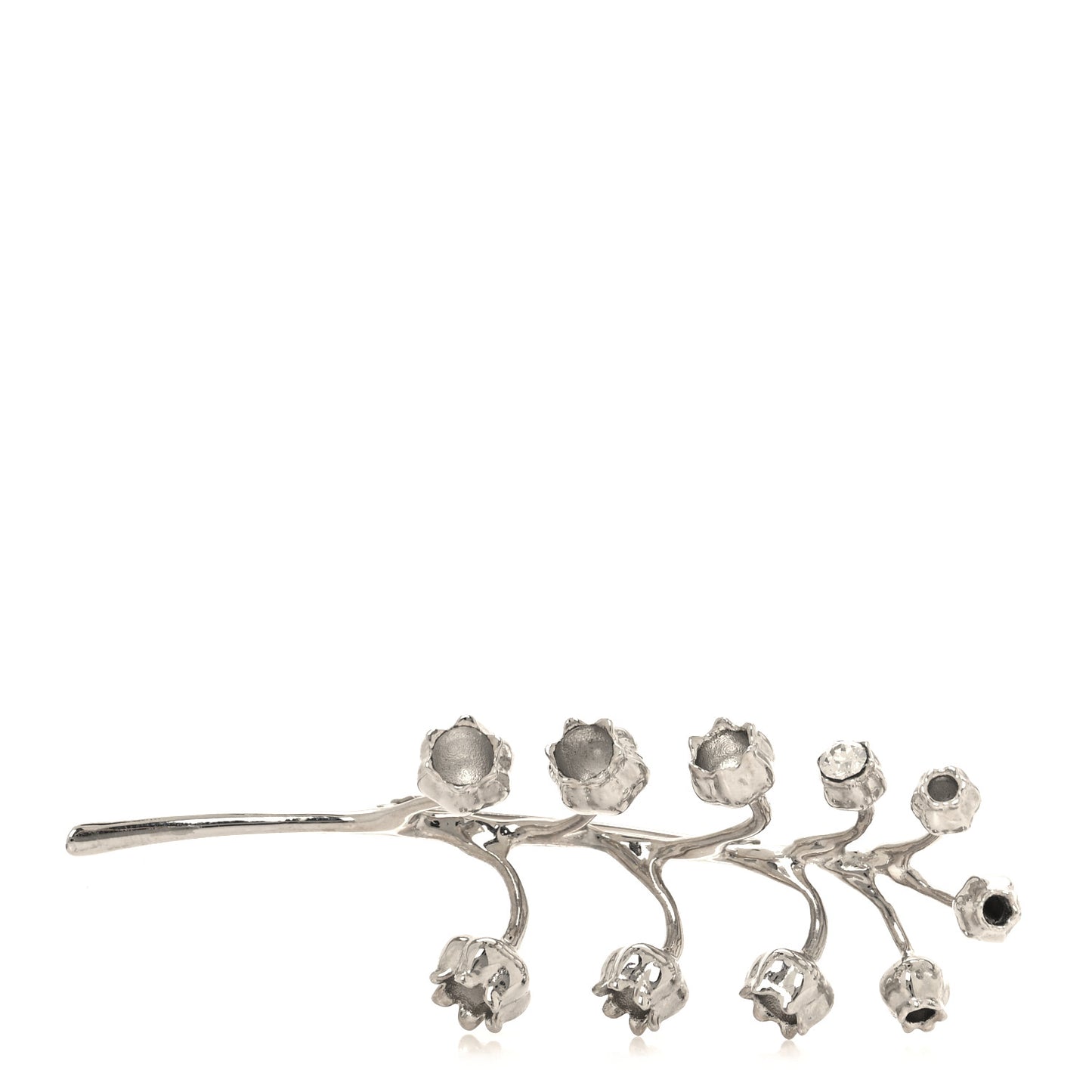 Crystal Lily of the Valley Brooch Silver