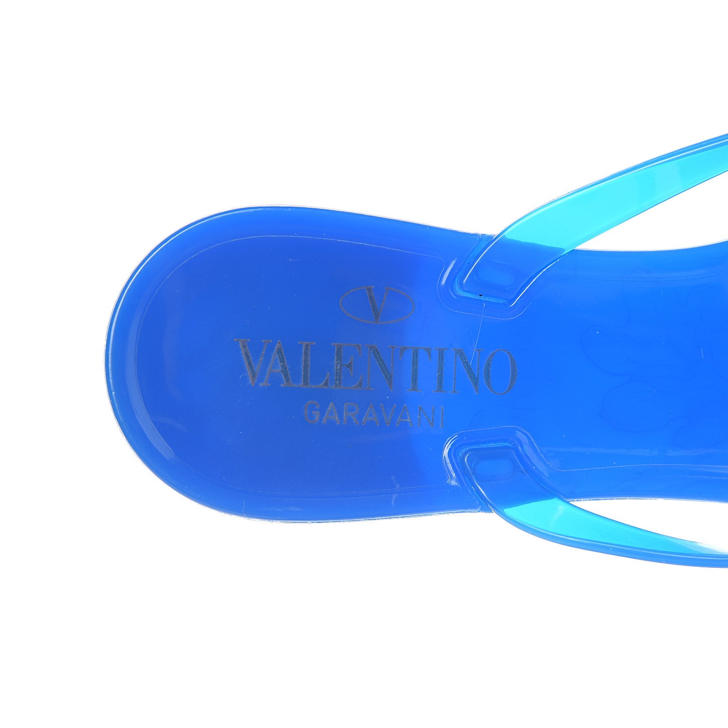 PVC Jelly Rockstud Bow Thong Sandals 37 Blue Fluo
