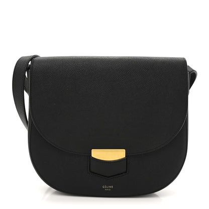 Celine Grained Calfskin Small Trotteur Black 1 of 10