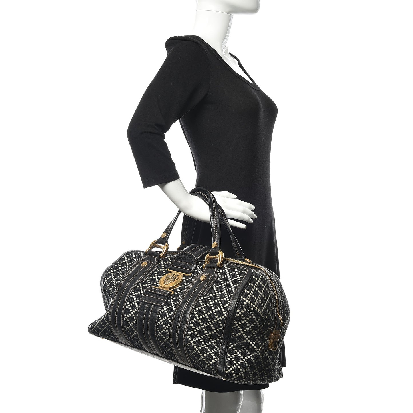 Diamante Calfskin Large Aviatrix Boston Black