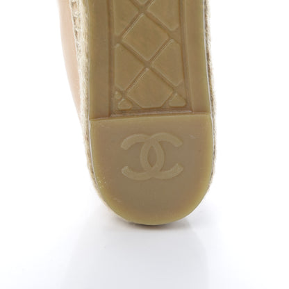 Chanel Lambskin CC Espadrilles 39 Beige Black 8 of 10