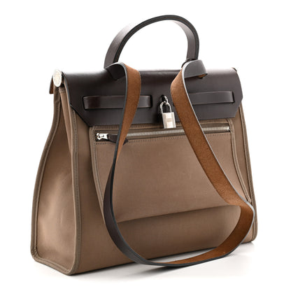 Hermes Vache Hunter Toile Herbag Zip 31 PM PM Etoupe Ebene 4 of 11
