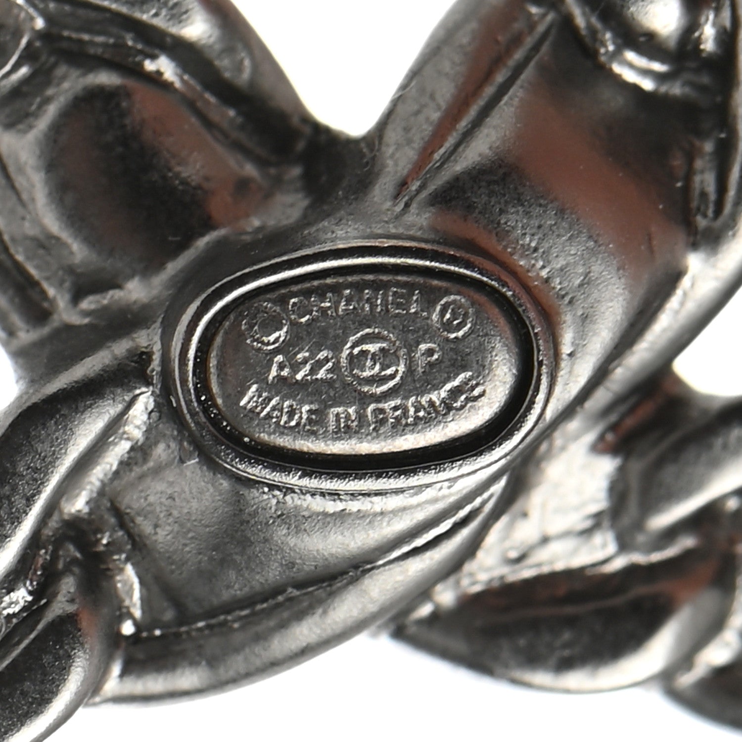 Chanel Lambskin Chain CC Brooch Ruthenium White 4 of 5