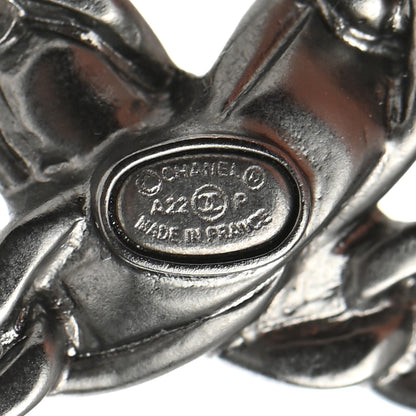 Chanel Lambskin Chain CC Brooch Ruthenium White 4 of 5