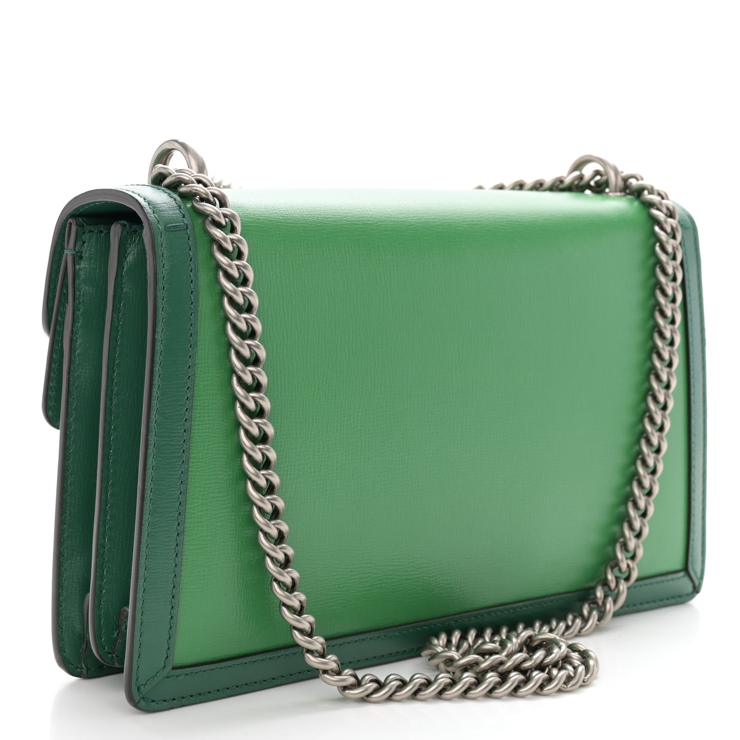 Azalea Calfskin Enamel Small Dionysus Shoulder Bag New Shamarock Emerald Off White
