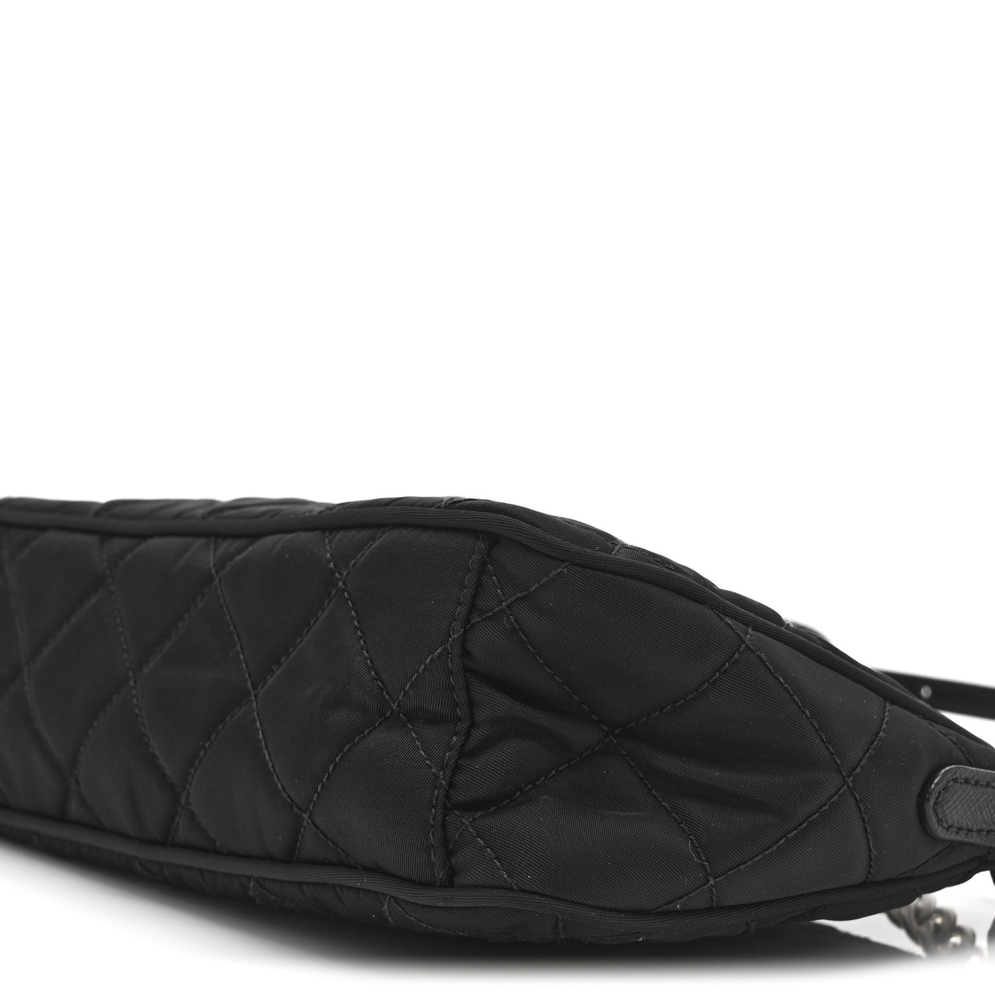 Nylon Tessuto Impuntu Quilted Crossbody Bag Black