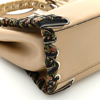 Fendi Nappa Ribbon Lace Up Mini Peekaboo Iconic Satchel Beige 8 of 9
