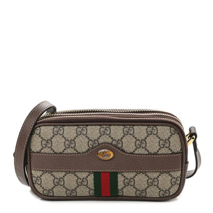 Gucci GG Supreme Monogram Web Mini Ophidia GG Bag Brown 1 of 11