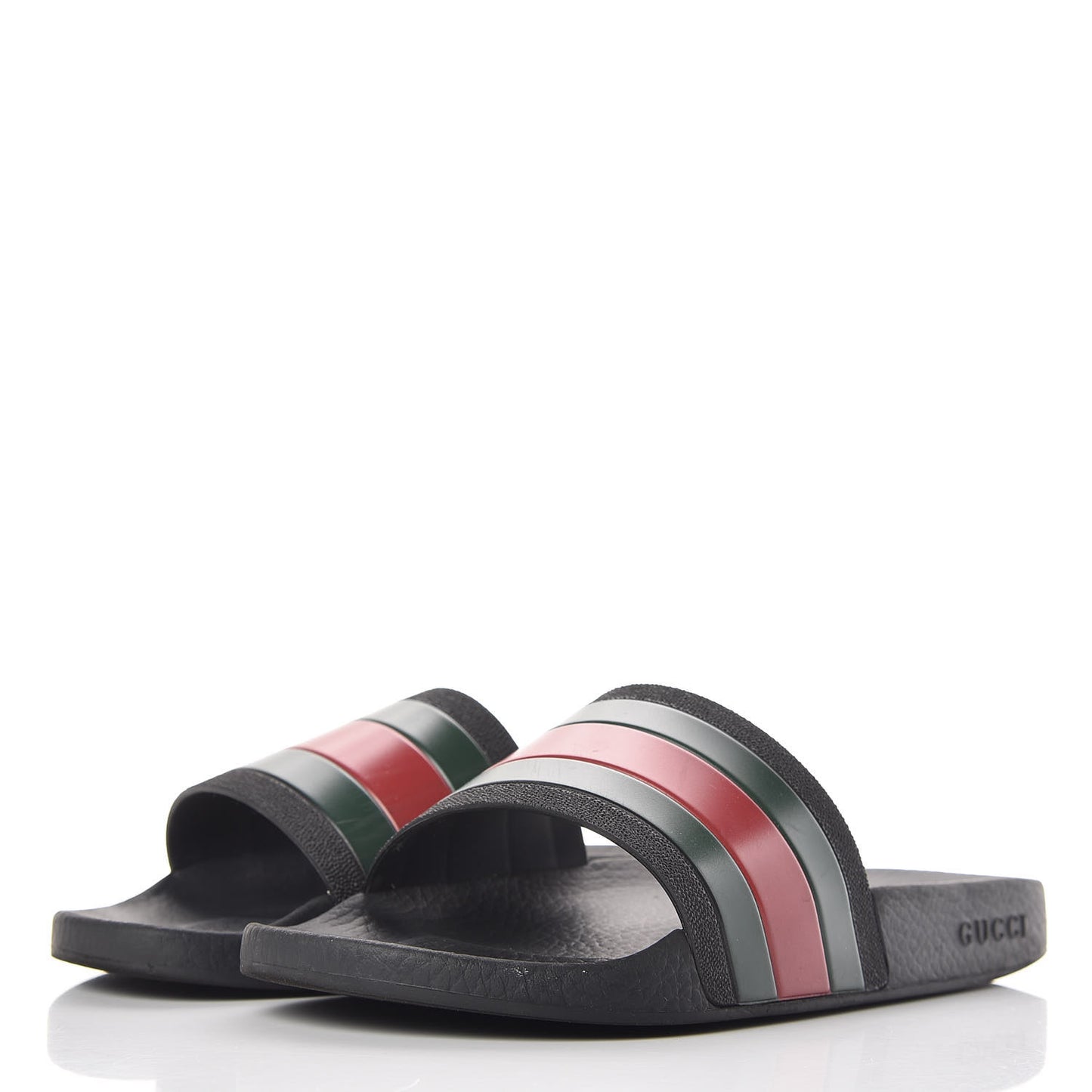 Rubber Web Mens Pool Slide Sandals 6 Black Green Red