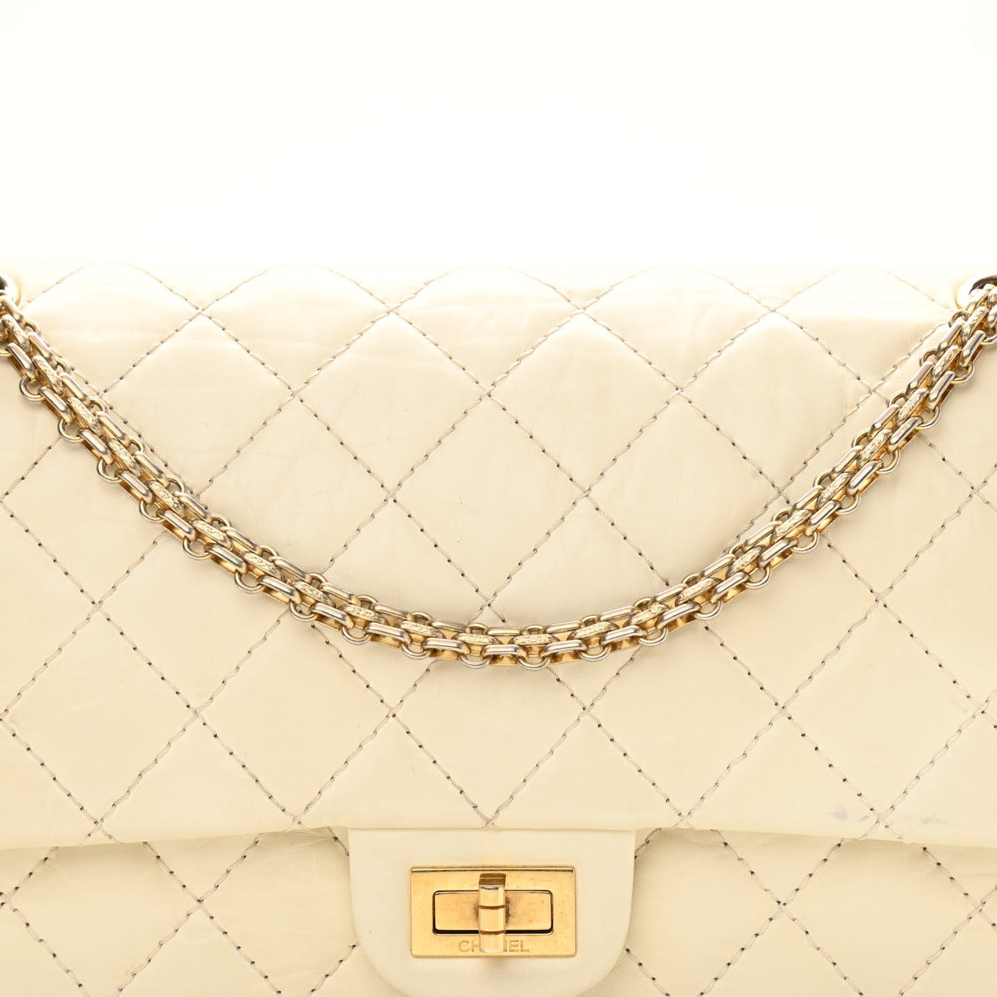 Aged Calfskin Quilted 2.55 Reissue 226 Flap Ivory