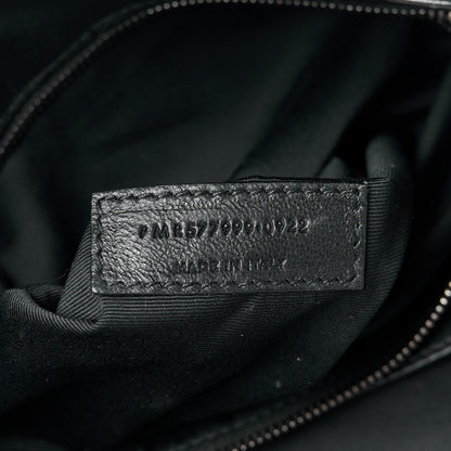 Saint Laurent Crinkled Calfskin Matelasse Monogram Medium Niki Shopper Tote Black 7 of 12