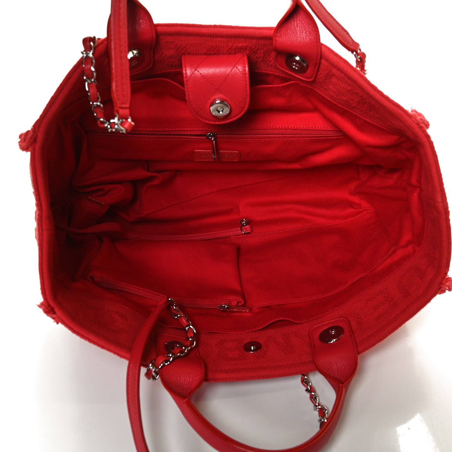 Canvas Large Double Face Shopping Tote Red