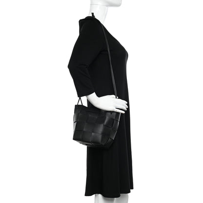 Bottega Veneta Nappa Maxi Intrecciato Small Cassette Bucket Bag Black 2 of 9