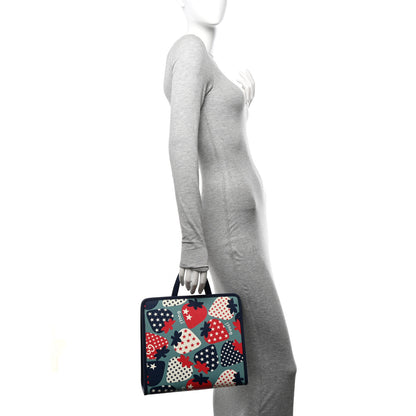 Gucci Coated Canvas Strawberry Stars Childrens Tote Red White Blue 2 of 10