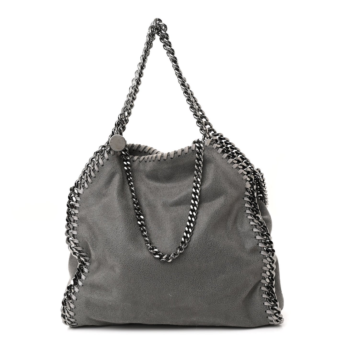 Shaggy Deer Mini Falabella Fold Over Tote Light Grey