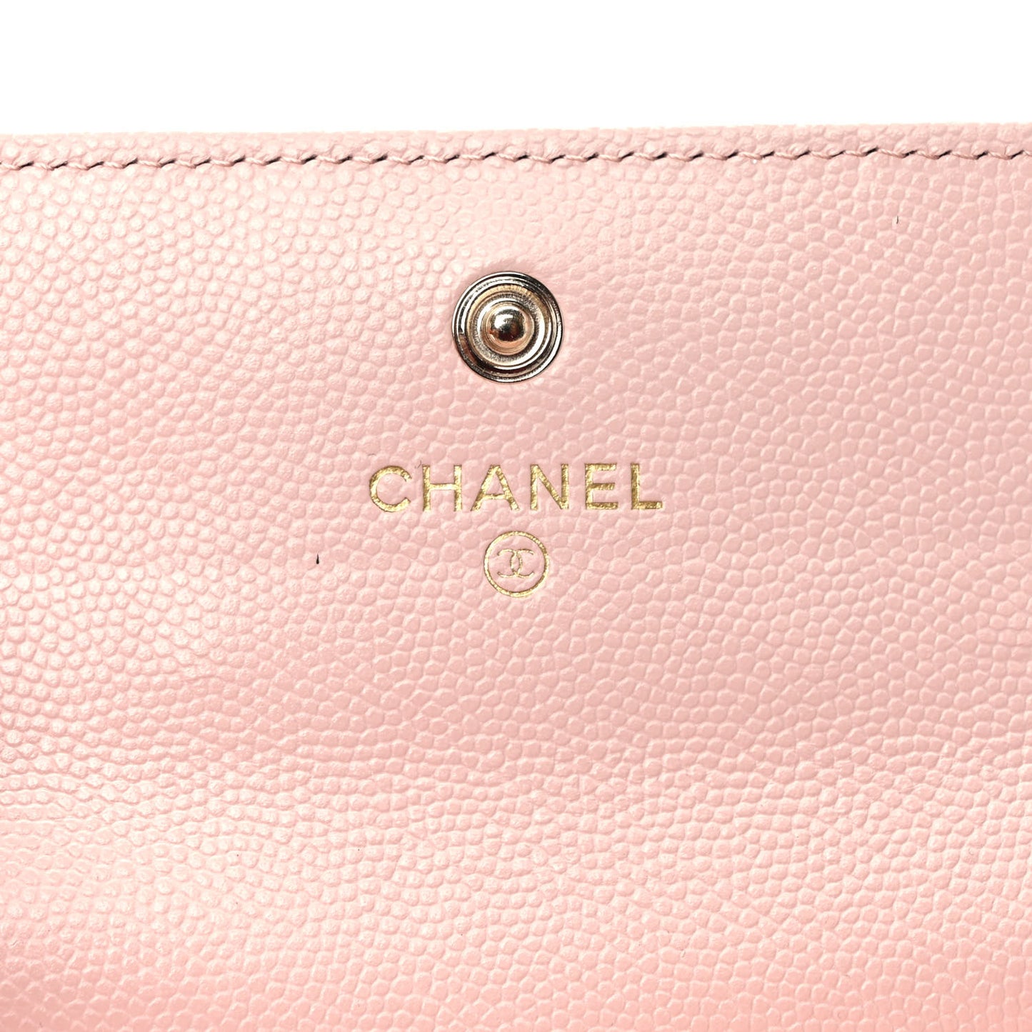 Shiny Caviar Enamel Quilted CC Flap Card Holder Light Pink