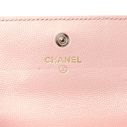 Chanel Shiny Caviar Enamel Quilted CC Flap Card Holder Light Pink 6 of 8