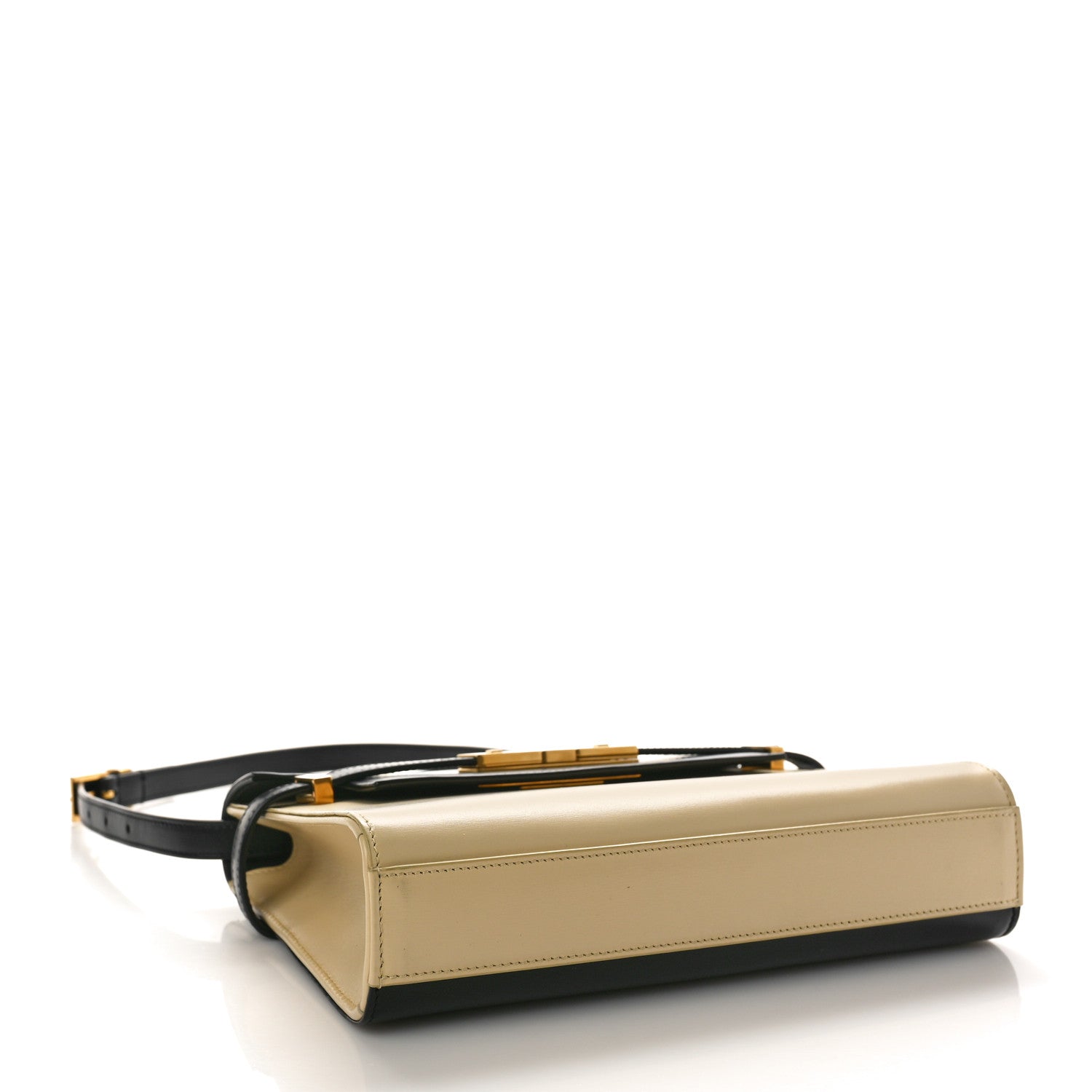 Saint Laurent Smooth Calfskin Manhattan Shoulder Bag Black Beige 4 of 8