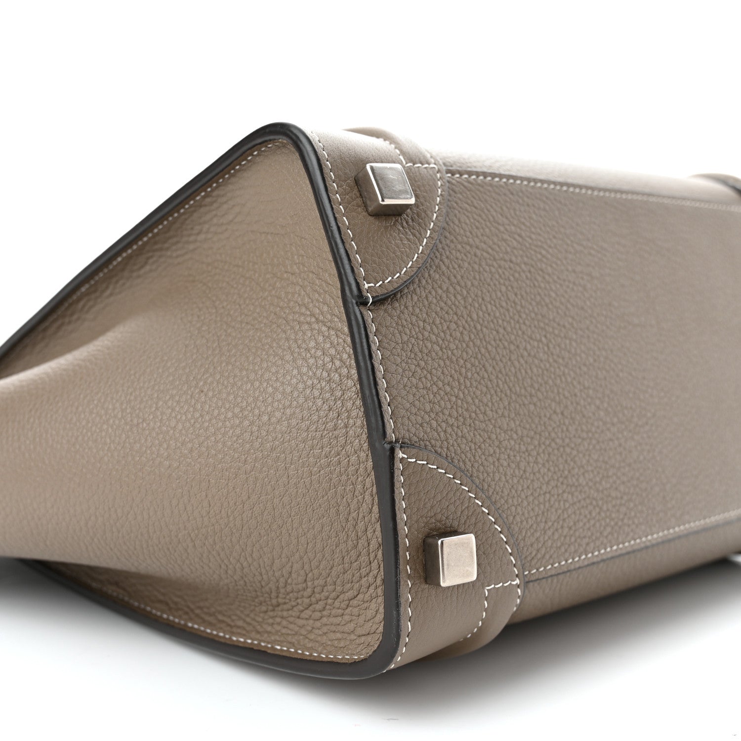 Celine Drummed Calfskin Micro Luggage Souris 10 of 11