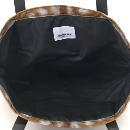 Burberry Nylon Deer Print Flat Tote Bag Black Brown 5 of 10