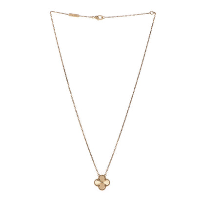 Van Cleef & Arpels 18K Yellow Gold Guilloche Vintage Alhambra Pendant Necklace 3 of 6