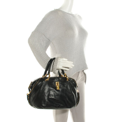 Marc Jacobs Calfskin Little Janice Paradise Satchel Black 2 of 8