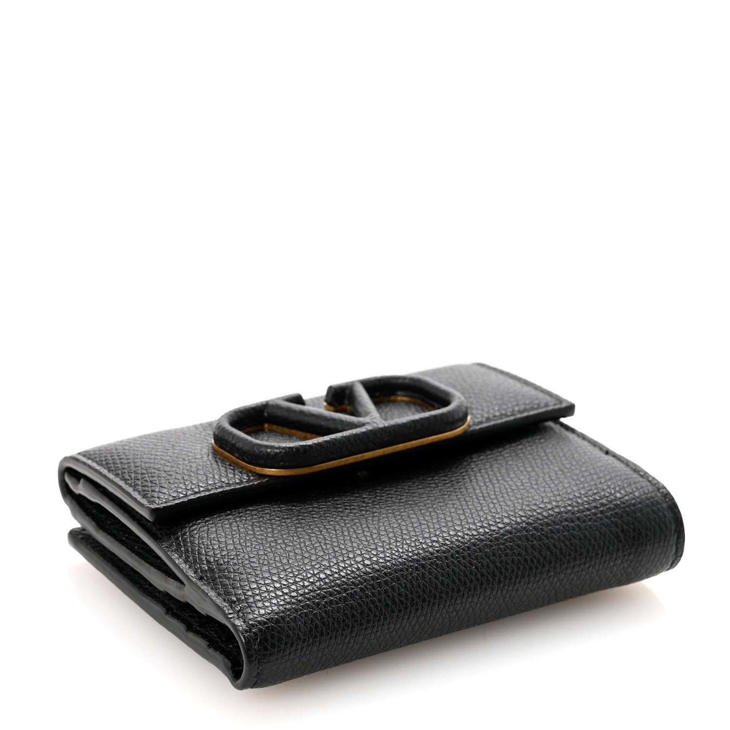 Valentino Garavani Grainy Calfskin VSling Compact Wallet Black 4 of 6