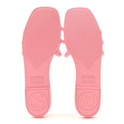 Gucci Rubber Interlocking G Womens Slide Sandals 37 Wild Rose 6 of 10