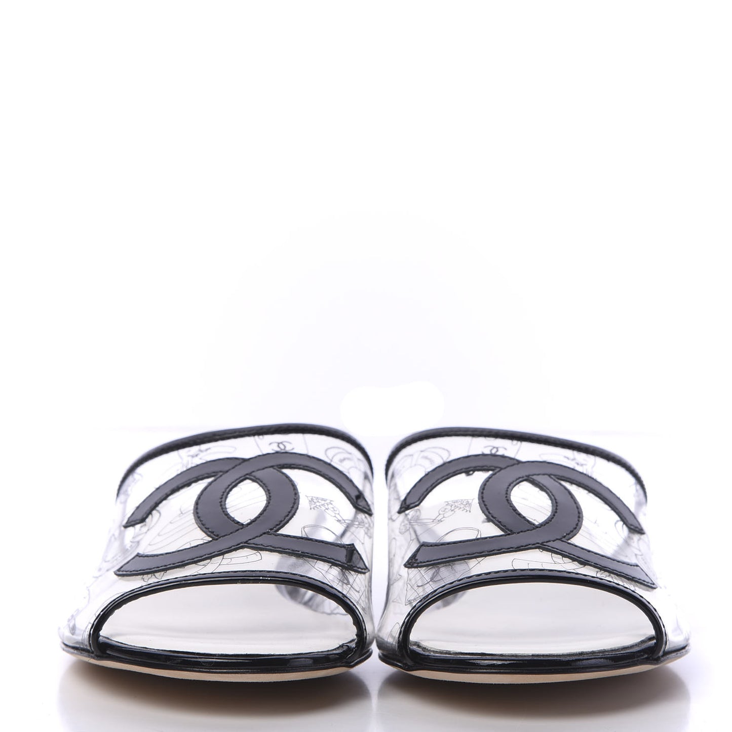 PVC Fantasy Patent CC Mules 38.5 Black