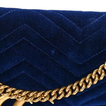 Gucci Velvet Matelasse Medium GG Marmont Shoulder Bag Cobalt Blue 14 of 14