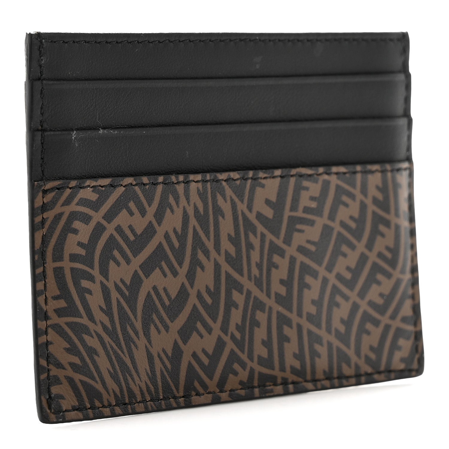 Fendi X SARAH COLEMAN Vitello Grace Light Micro FF Vertigo Embossed Card Holder Maya Black 3 of 6