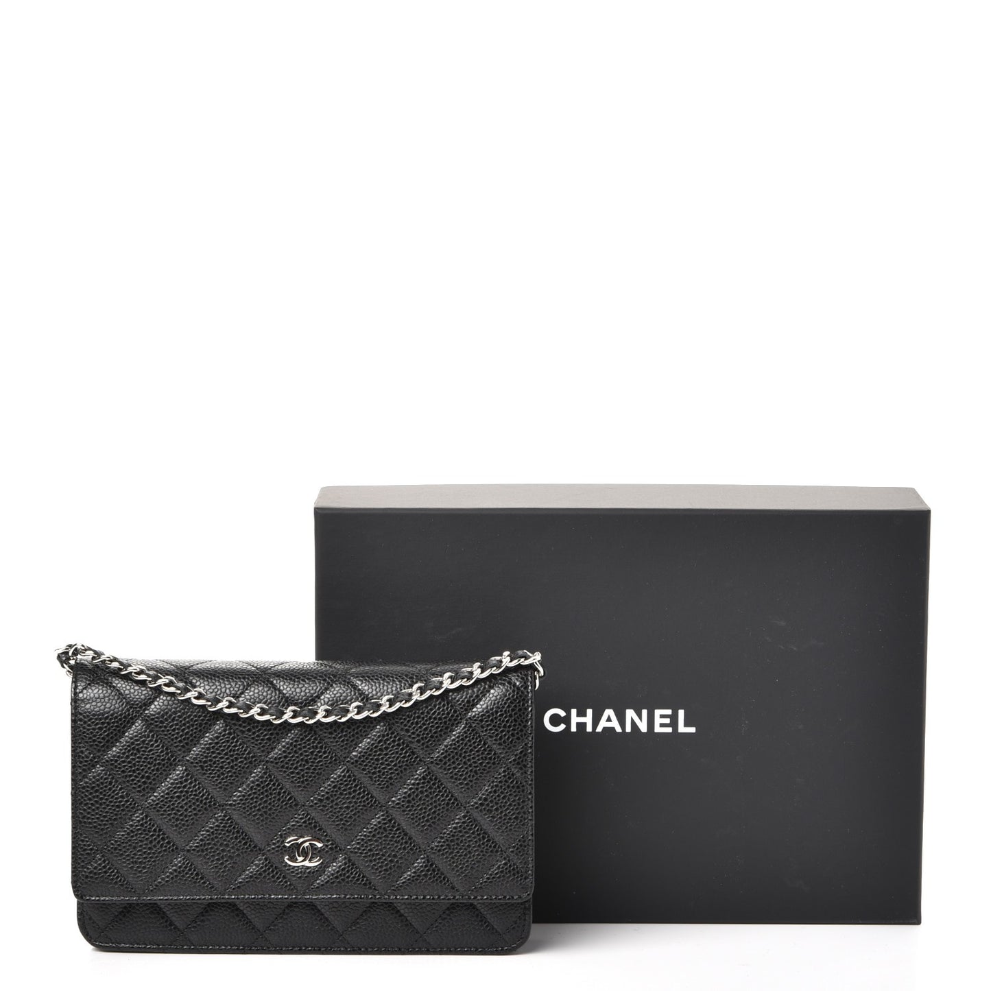 Caviar Quilted Wallet On Chain WOC Black