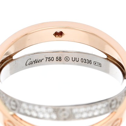 Cartier 18K Pink White Gold Diamond LOVE Pave Ring 58 8.25 5 of 5