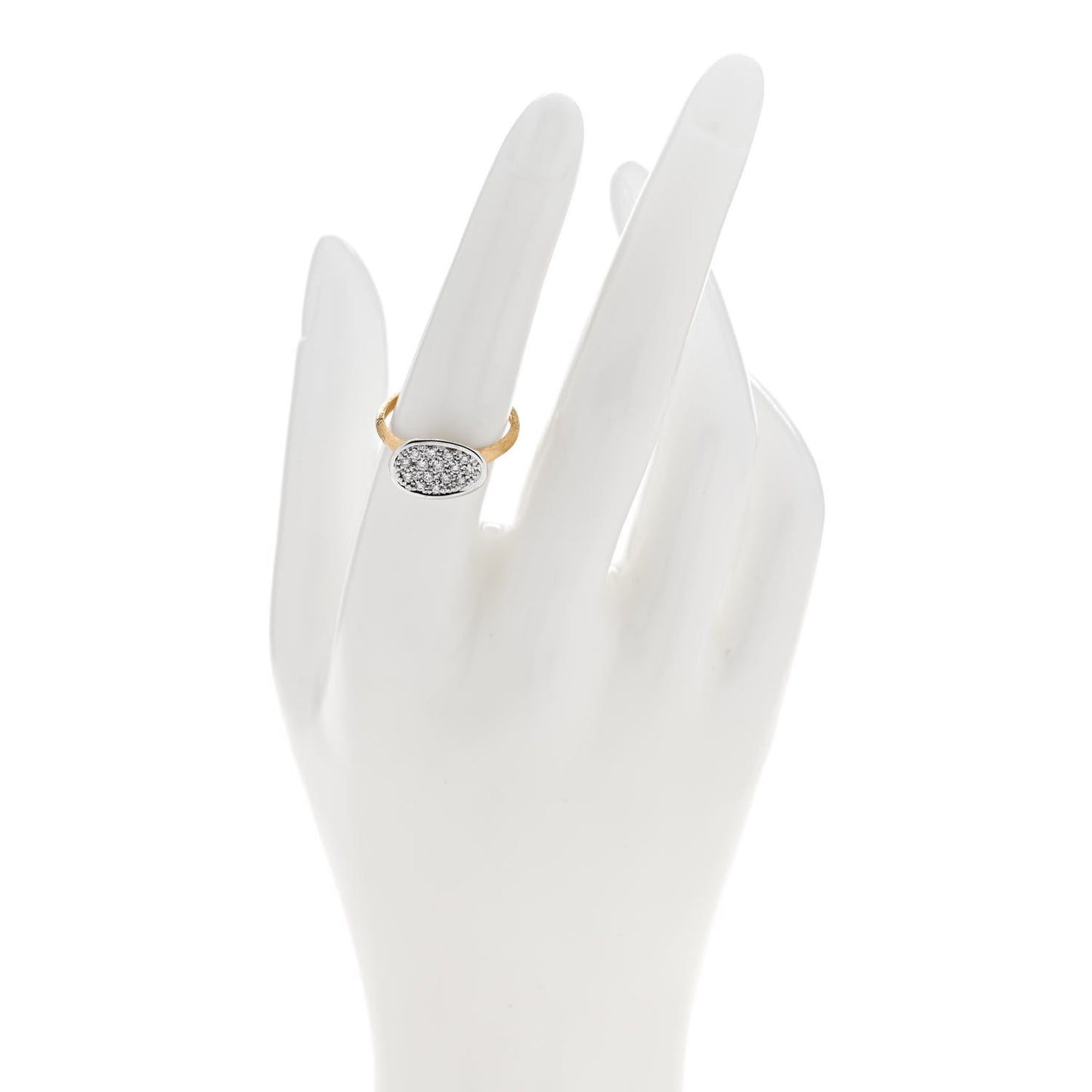 18K Yellow White Gold Diamond Lunaria East West Ring 54 7