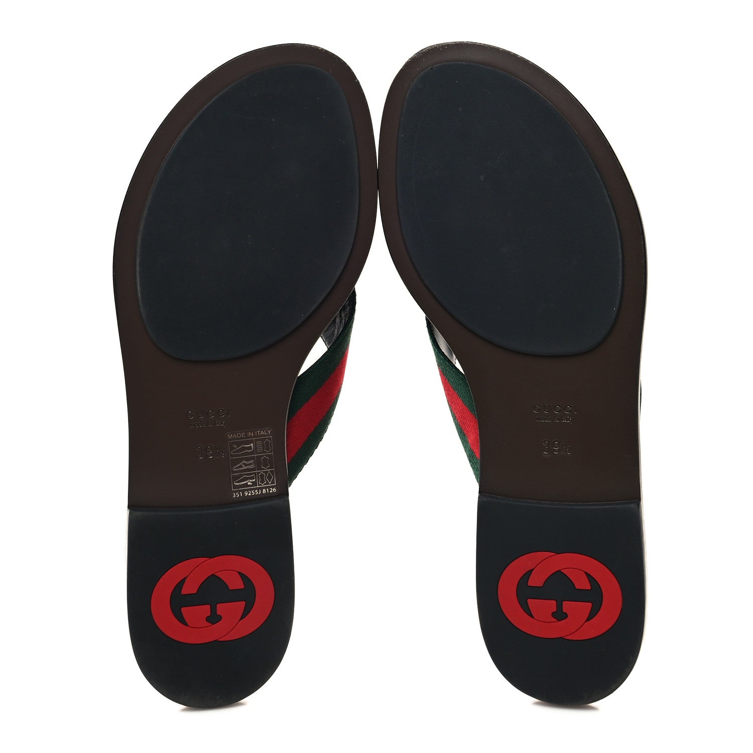 Gucci Canvas Web Womens Kika Thong Sandals 39.5 5 of 8