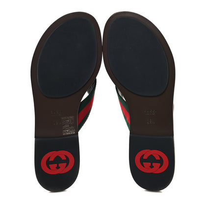 Gucci Canvas Web Womens Kika Thong Sandals 39.5 5 of 8