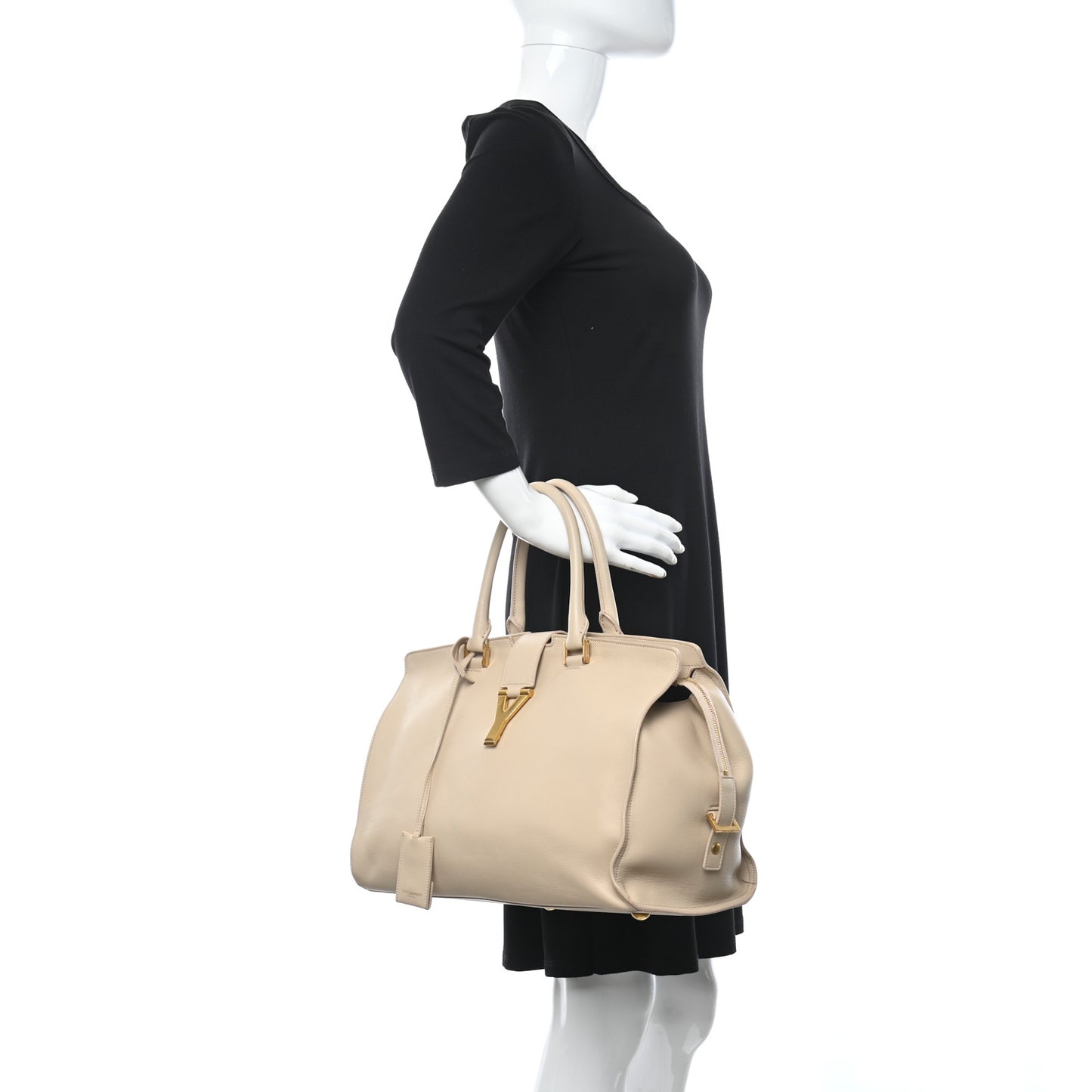 Calfskin Medium Classic Y Cabas Beige