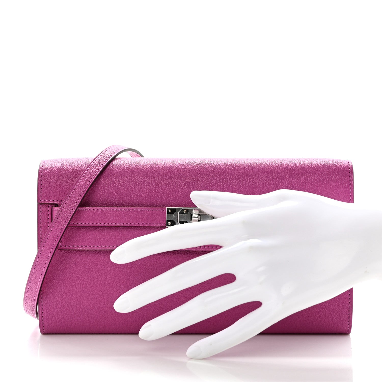 Hermes Chevre Mysore Kelly Wallet To Go Magnolia 2 of 8